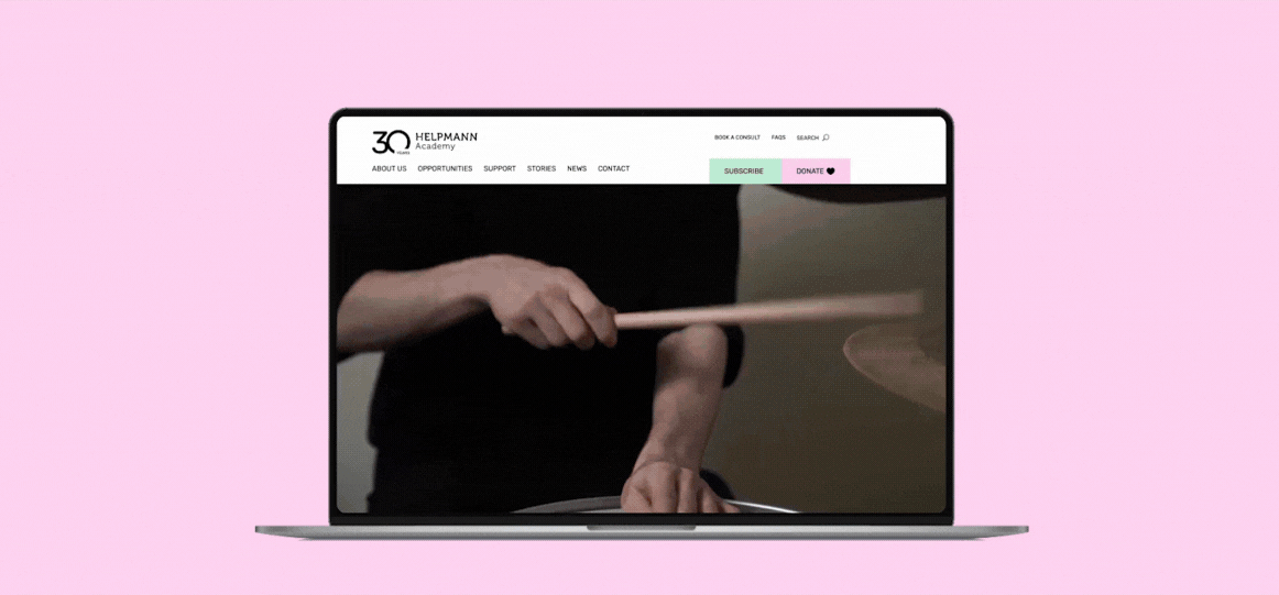 Studio Veld Portfolio Helpmann Academy Website preview