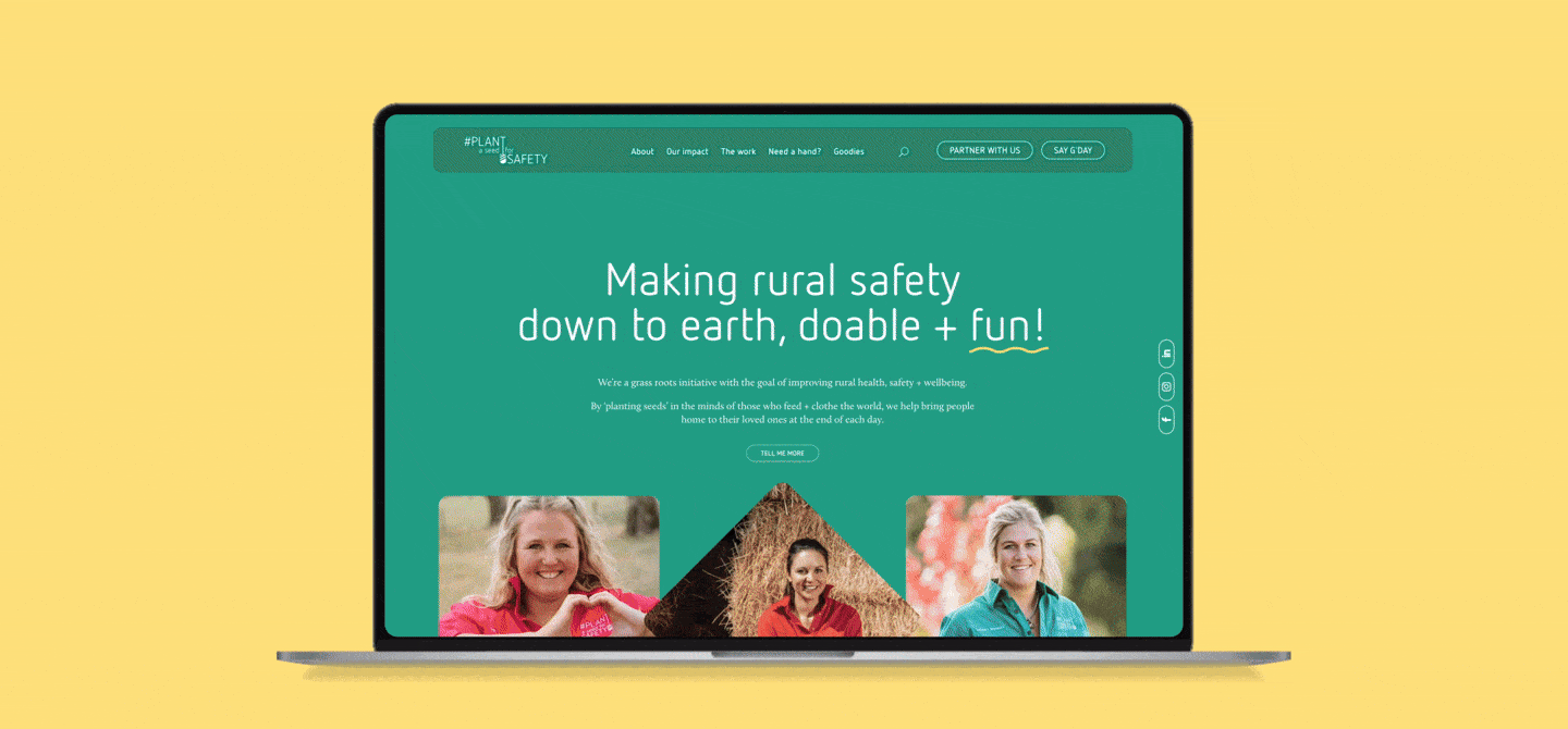 Plant A Seed Portfolio feature centre desktop