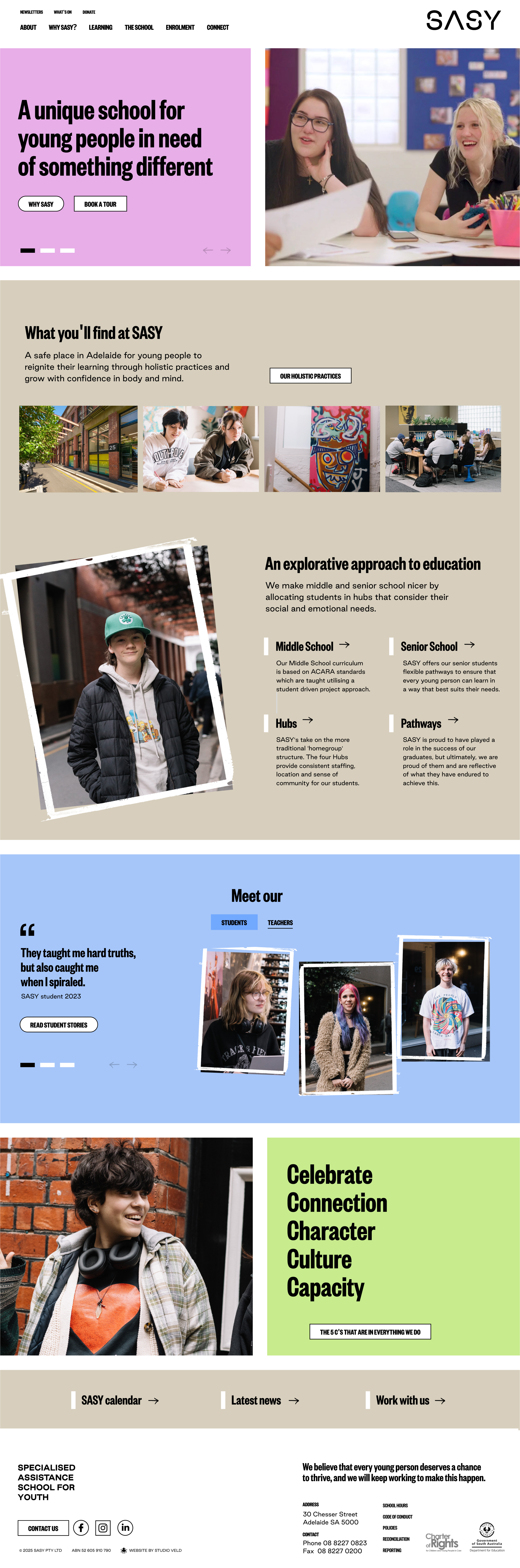 SASY portfolio website screenshot