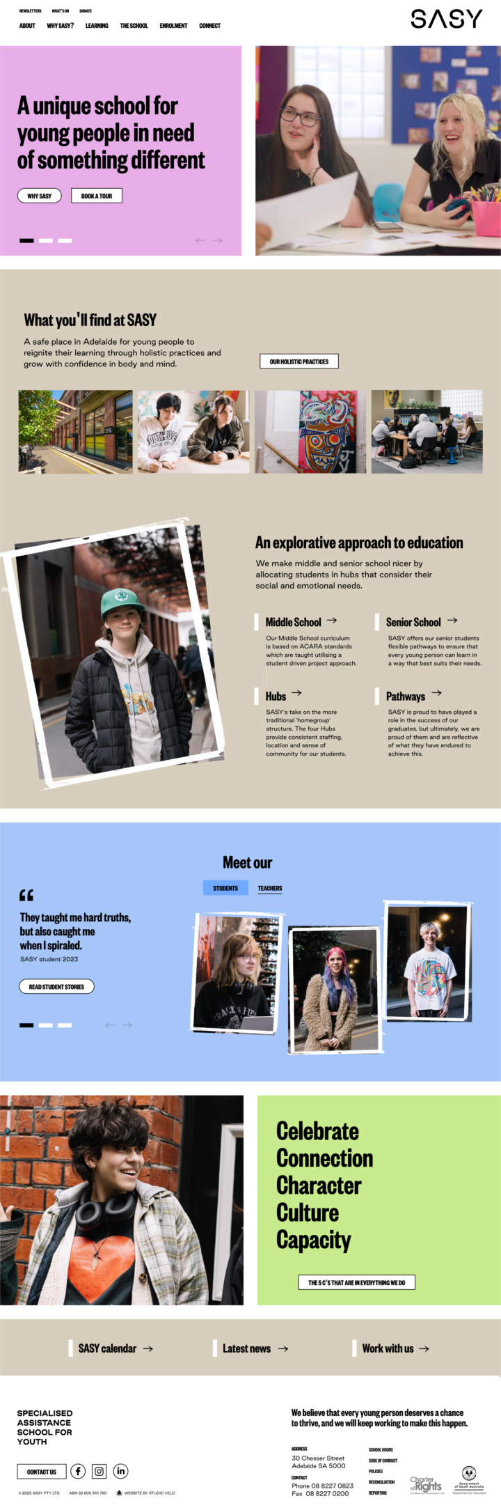 SASY portfolio website screenshot