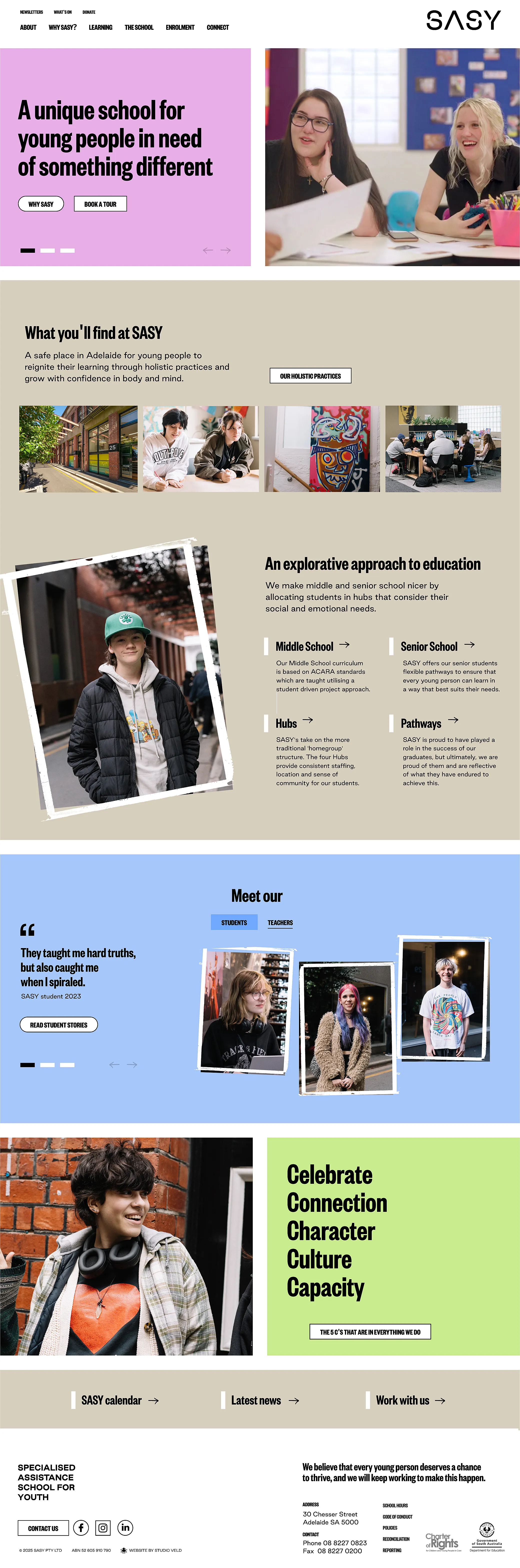 SASY portfolio website screenshot
