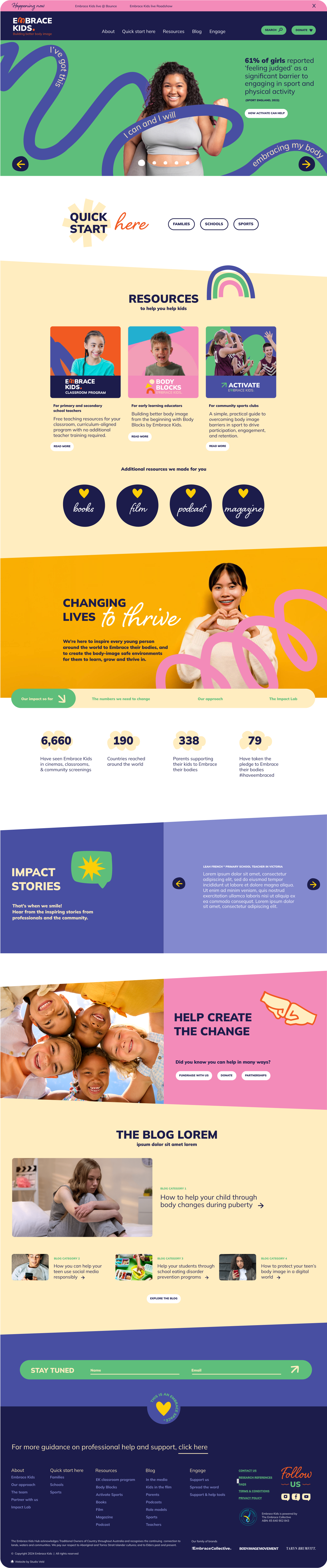 The Embrace Kids Hub Portfolio Website screenshot