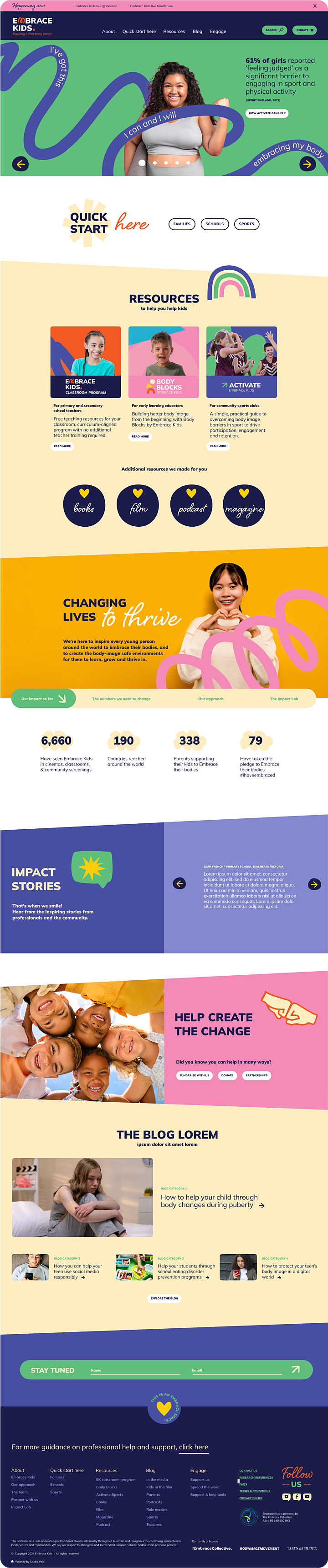 The Embrace Kids Hub Portfolio Website screenshot