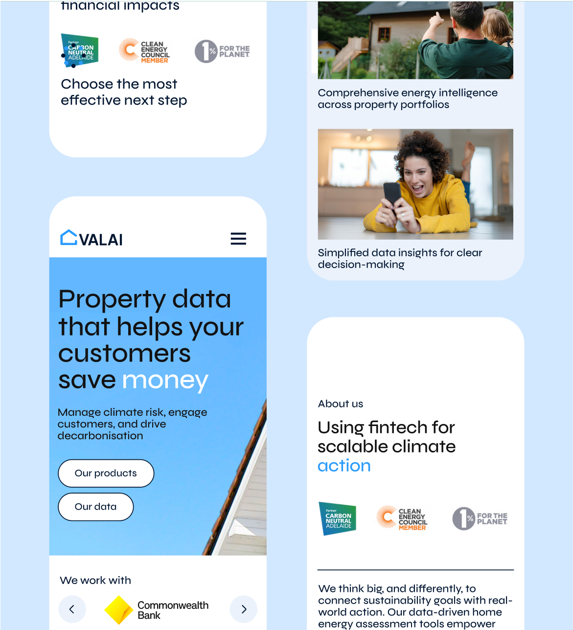 VALAI Portfolio feature centre mobile