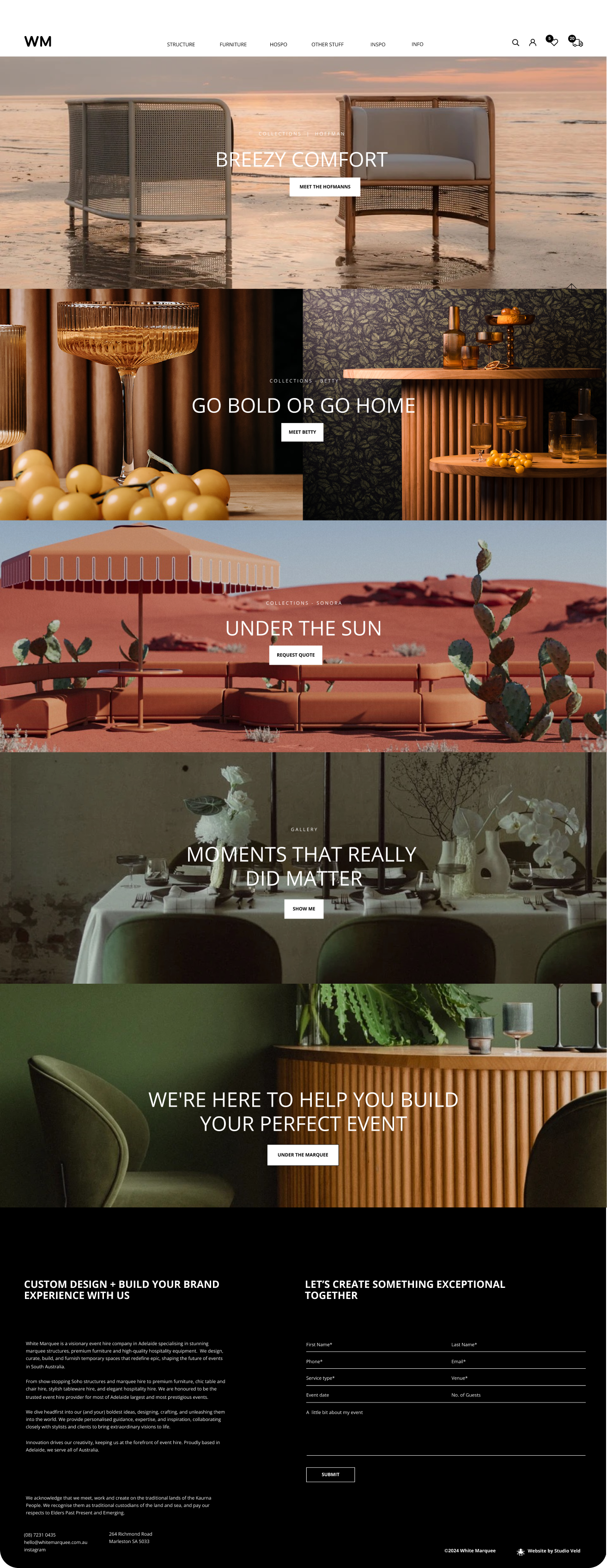 White Marquee portfolio website screenshot