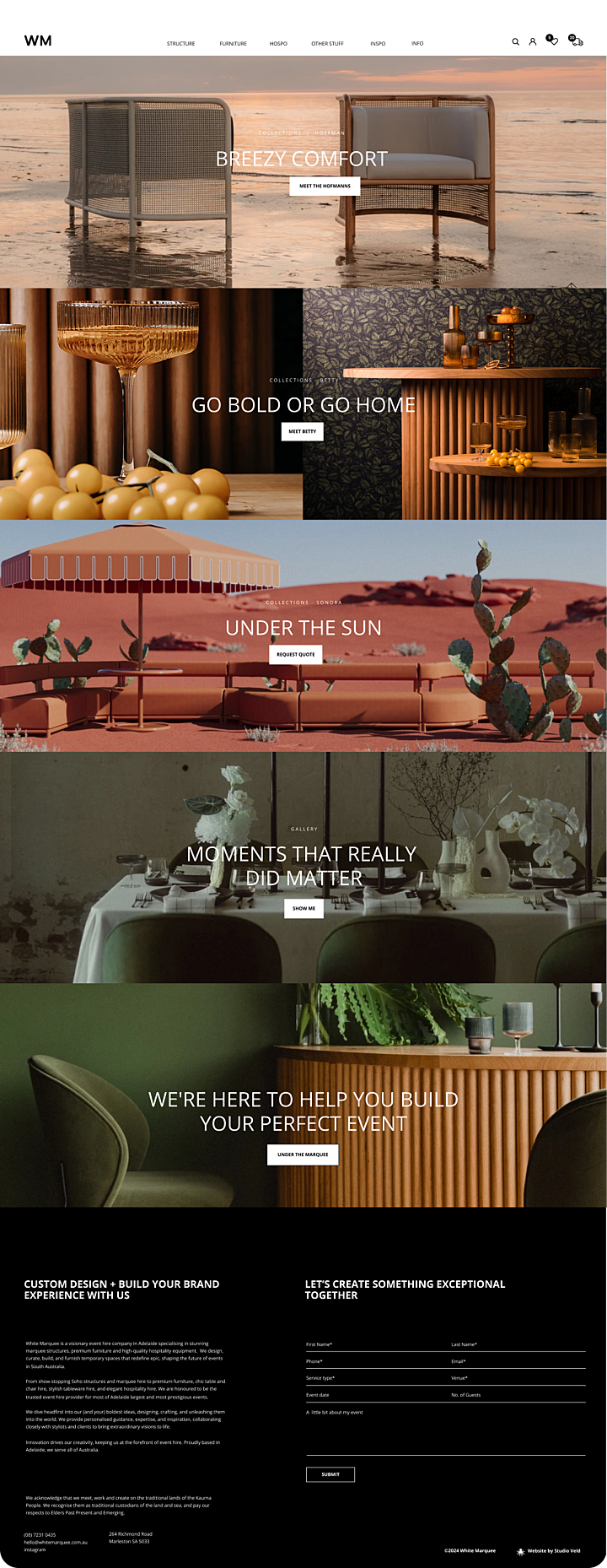 White Marquee portfolio website screenshot